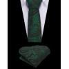 COOFANDY Men’s Suit Vest Tie Set 3PC Paisley Jacquard Waistcoat and Necktie Pocket Square for Holiday Party Wedding(Green Paisley)