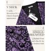 COOFANDY Men’s Suit Vest Tie Set 3PC Paisley Jacquard Waistcoat and Necktie Pocket Square for Holiday Party Wedding(Purple Filigree)