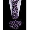 COOFANDY Men’s Suit Vest Tie Set 3PC Paisley Jacquard Waistcoat and Necktie Pocket Square for Holiday Party Wedding(Purple Filigree)