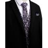 COOFANDY Men’s Suit Vest Tie Set 3PC Paisley Jacquard Waistcoat and Necktie Pocket Square for Holiday Party Wedding(Purple Filigree)