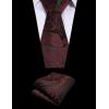 COOFANDY Men’s Suit Vest Tie Set 3PC Paisley Jacquard Waistcoat and Necktie Pocket Square for Holiday Party Wedding(Wine Red)
