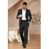 COOFANDY Men’s Suits 2 Piece Slim Fit Suit Set 2 Button Lightweight Casual Knit Blazer Suit Jacket Pants(Black)