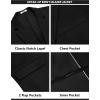 COOFANDY Men’s Suits 2 Piece Slim Fit Suit Set 2 Button Lightweight Casual Knit Blazer Suit Jacket Pants(Black)