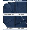 COOFANDY Men’s Suits 2 Piece Slim Fit Suit Set 2 Button Lightweight Casual Knit Blazer Suit Jacket Pants(Blue)