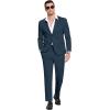 COOFANDY Men’s Suits 2 Piece Slim Fit Suit Set 2 Button Lightweight Casual Knit Blazer Suit Jacket Pants(Blue)