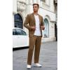 COOFANDY Men’s Suits 2 Piece Slim Fit Suit Set 2 Button Lightweight Casual Knit Blazer Suit Jacket Pants(Brown)