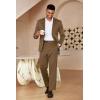 COOFANDY Men’s Suits 2 Piece Slim Fit Suit Set 2 Button Lightweight Casual Knit Blazer Suit Jacket Pants(Brown)