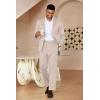 COOFANDY Men’s Suits 2 Piece Slim Fit Suit Set 2 Button Lightweight Casual Knit Blazer Suit Jacket Pants(Champagne)
