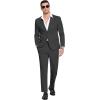 COOFANDY Men’s Suits 2 Piece Slim Fit Suit Set 2 Button Lightweight Casual Knit Blazer Suit Jacket Pants(Drak Grey)