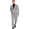 COOFANDY Men’s Suits 2 Piece Slim Fit Suit Set 2 Button Lightweight Casual Knit Blazer Suit Jacket Pants(Light Grey)
