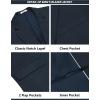 COOFANDY Men’s Suits 2 Piece Slim Fit Suit Set 2 Button Lightweight Casual Knit Blazer Suit Jacket Pants(Navy Blue)