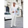 COOFANDY Men’s Suits 2 Piece Slim Fit Suit Set 2 Button Lightweight Casual Knit Blazer Suit Jacket Pants(White)