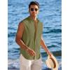 COOFANDY Men’s Summer Beach Tank Tops Sleeveless Button Up Shirt Casual Textured Tank Shirts(Army Green)