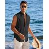 COOFANDY Men’s Summer Beach Tank Tops Sleeveless Button Up Shirt Casual Textured Tank Shirts(Black)