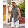 COOFANDY Men’s Summer Beach Tank Tops Sleeveless Button Up Shirt Casual Textured Tank Shirts(Dark Grey)