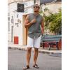 COOFANDY Men’s Summer Beach Tank Tops Sleeveless Button Up Shirt Casual Textured Tank Shirts(Dark Grey)