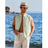 COOFANDY Men’s Summer Beach Tank Tops Sleeveless Button Up Shirt Casual Textured Tank Shirts(Light Green)
