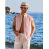 COOFANDY Men’s Summer Beach Tank Tops Sleeveless Button Up Shirt Casual Textured Tank Shirts(Pink)