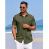 COOFANDY Men’s Summer Beach Vacation Shirt Casual Button Down Short Sleeve Shirt Hawaiian Tropical Resort Wear(Army Green)