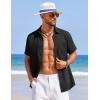 COOFANDY Men’s Summer Beach Vacation Shirt Casual Button Down Short Sleeve Shirt Hawaiian Tropical Resort Wear(Black)