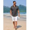 COOFANDY Men’s Summer Beach Vacation Shirt Casual Button Down Short Sleeve Shirt Hawaiian Tropical Resort Wear(Dark Grey)