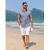 COOFANDY Men’s Summer Beach Vacation Shirt Casual Button Down Short Sleeve Shirt Hawaiian Tropical Resort Wear(Grey Blue)