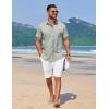 COOFANDY Men’s Summer Beach Vacation Shirt Casual Button Down Short Sleeve Shirt Hawaiian Tropical Resort Wear(Light Green)