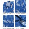 COOFANDY Men’s Summer Beach Vacation Shirt Casual Button Down Short Sleeve Shirt Hawaiian Tropical Resort Wear(Silhouette Leaves-royal Blue)