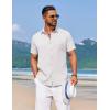 COOFANDY Men’s Summer Beach Vacation Shirt Casual Button Down Short Sleeve Shirt Hawaiian Tropical Resort Wear(White)