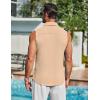 COOFANDY Men’s Summer Sleeveless Shirts Beach Knit Tank Top Button Up Casual Tank Shirt Vacation Tops(Light Apricot)