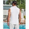 COOFANDY Men’s Summer Sleeveless Shirts Beach Knit Tank Top Button Up Casual Tank Shirt Vacation Tops(White)