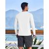 COOFANDY Men’s Sun Protection Shirts Long Sleeve Rash Guard Swim T-Shirts Lightweight Quick Dry Fishing Shirts(1-white)