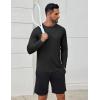 COOFANDY Men’s Sun Protection Shirts Long Sleeve Rash Guard Swim T-Shirts Lightweight Quick Dry Fishing Shirts(Black)