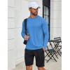 COOFANDY Men’s Sun Protection Shirts Long Sleeve Rash Guard Swim T-Shirts Lightweight Quick Dry Fishing Shirts(Blue)