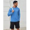 COOFANDY Men’s Sun Protection Shirts Long Sleeve Rash Guard Swim T-Shirts Lightweight Quick Dry Fishing Shirts(Blue)