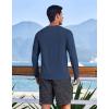 COOFANDY Men’s Sun Protection Shirts Long Sleeve Rash Guard Swim T-Shirts Lightweight Quick Dry Fishing Shirts(Navy)