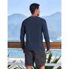 COOFANDY Men’s Sun Protection Shirts Long Sleeve Rash Guard Swim T-Shirts Lightweight Quick Dry Fishing Shirts(Navy Blue)