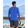 COOFANDY Men’s Sun Protection Shirts Long Sleeve Rash Guard Swim T-Shirts Lightweight Quick Dry Fishing Shirts(Royal Blue)