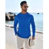 COOFANDY Men’s Sun Protection Shirts Long Sleeve Rash Guard Swim T-Shirts Lightweight Quick Dry Fishing Shirts(Royal Blue)