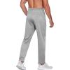 COOFANDY Men’s Sweatpants Open Bottom Lightweight Athletic Running Joggers Gym Workout Pants with Zipper Pockets(Light Heather Grey)