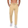 COOFANDY Men’s Sweatpants Open Bottom Lightweight Athletic Running Joggers Gym Workout Pants with Zipper Pockets(Light Khaki)