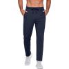 COOFANDY Men’s Sweatpants Open Bottom Lightweight Athletic Running Joggers Gym Workout Pants with Zipper Pockets(Navy Blue)