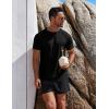 COOFANDY Mens Swim Shirt Short Sleeve UPF 50+ Sun Protection Shirt Rah Guard Athletic Quick Dry T Shirts(Black)