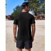 COOFANDY Mens Swim Shirt Short Sleeve UPF 50+ Sun Protection Shirt Rah Guard Athletic Quick Dry T Shirts(Black)