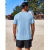 COOFANDY Mens Swim Shirt Short Sleeve UPF 50+ Sun Protection Shirt Rah Guard Athletic Quick Dry T Shirts(Blue)