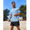 COOFANDY Mens Swim Shirt Short Sleeve UPF 50+ Sun Protection Shirt Rah Guard Athletic Quick Dry T Shirts(Blue)
