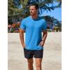 COOFANDY Mens Swim Shirt Short Sleeve UPF 50+ Sun Protection Shirt Rah Guard Athletic Quick Dry T Shirts(Deep Blue)
