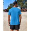 COOFANDY Mens Swim Shirt Short Sleeve UPF 50+ Sun Protection Shirt Rah Guard Athletic Quick Dry T Shirts(Deep Blue)