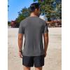 COOFANDY Mens Swim Shirt Short Sleeve UPF 50+ Sun Protection Shirt Rah Guard Athletic Quick Dry T Shirts(Deep Grey)