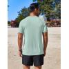 COOFANDY Mens Swim Shirt Short Sleeve UPF 50+ Sun Protection Shirt Rah Guard Athletic Quick Dry T Shirts(Light Green)